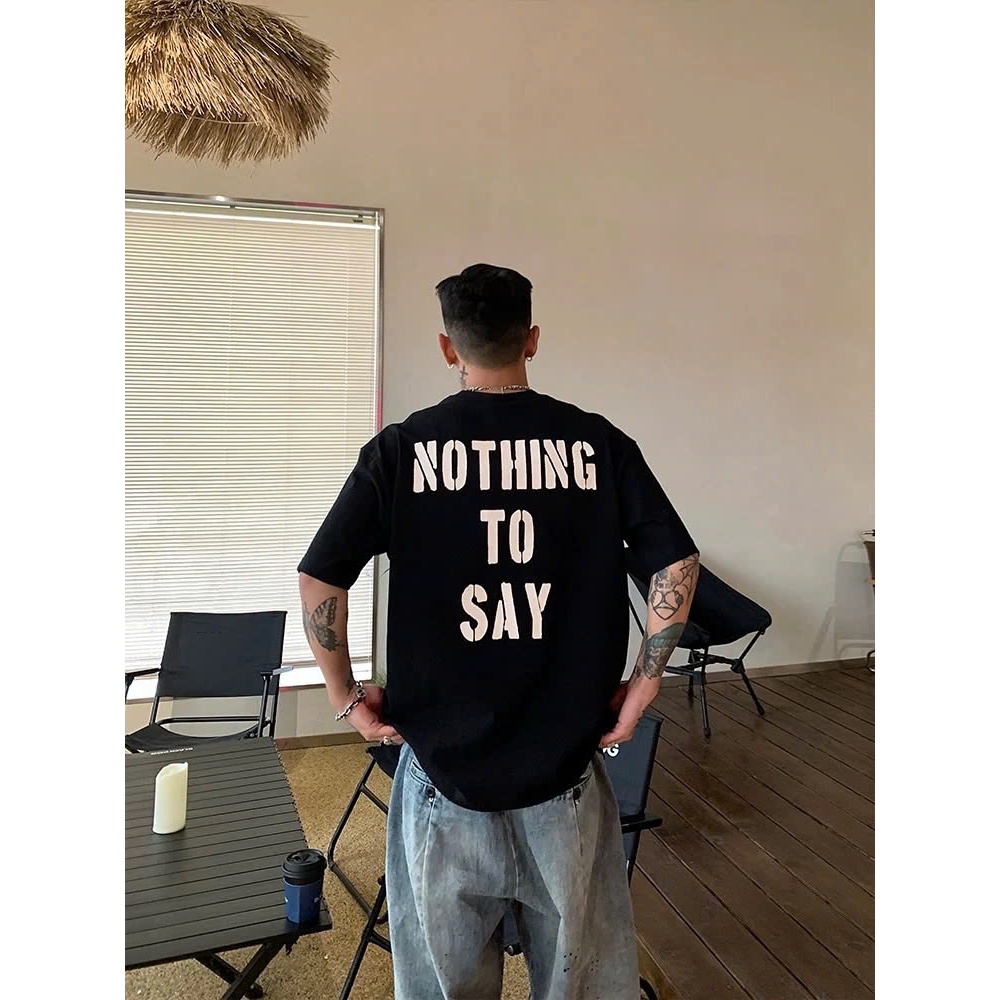 Áo thun Stee Cổ tròn NOTHING TO SAY Localbrand ICVCVNI Unisex Menwear Cotton