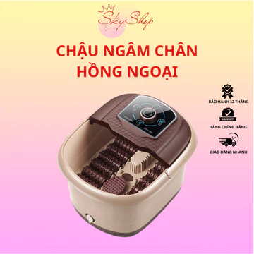 Chậu Ngâm Chân, Bồn ngâm chân Có SỤC KHÍ - Bồn massage chân hồng ngoại thải độc tự làm nóng nước, Máy ngâm chân điện
