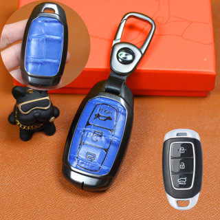 Bọc chìa khóa accent,ốp chìa khóa santafe,Bao da chìa khóa kona,Bao da chìa khóa accent 3 nút bấm (HC3 Móc D)
