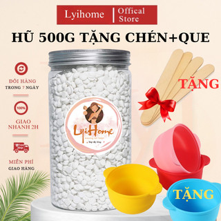 [TẶNG CHÉN] HŨ 500G SÁP DỪA TRẮNG WAX LÔNG CAO CẤP, DỄ SỬ DỤNG, TIỆN LỢI DÙNG ĐƯỢC LÂU LYIHOME