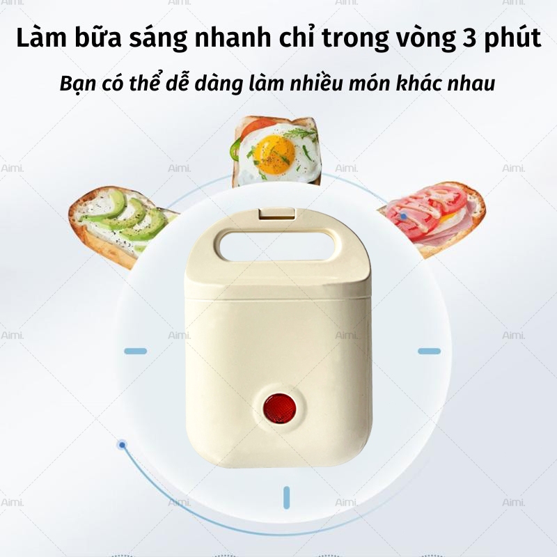Máy Nướng Bánh Mì Sandwich Máy Nướng Kẹp Làm Nóng 2Mặt Rán Trứng Làm đồ ăn Sáng Nhanh Chóng Tiện Lợi