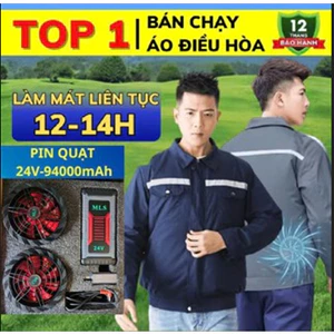 Áo Quạt Gió Nhật Bản Cao Cấp 24V 94000mah, Áo Điều Hòa Chống Nắng Có Quạt - Áo cho Người Lao Động