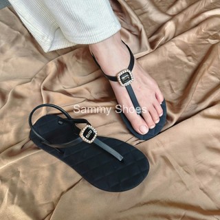 GIÀY SANDAL QUAI HẬU NỮ ĐẾ CAO SU GẮN CHARM MIU ĐEN LẤP LÁNH CÁ TÍNH SANG CHẢNH DỄ DÀNG PHỐI ĐỒ THỜI TRANG