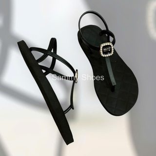 GIÀY SANDAL QUAI HẬU NỮ ĐẾ CAO SU GẮN CHARM MIU ĐEN LẤP LÁNH CÁ TÍNH SANG CHẢNH DỄ DÀNG PHỐI ĐỒ THỜI TRANG