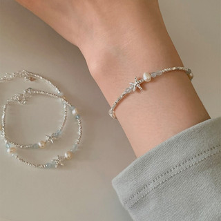 Vòng Tay Bạc 925 PJN Lắc Tay Charm Sao Biển Điểm Ngọc  Phong Cách Lắc Tay Bạc Vỡ Vòng Tay Sao 5 Cánh VT12