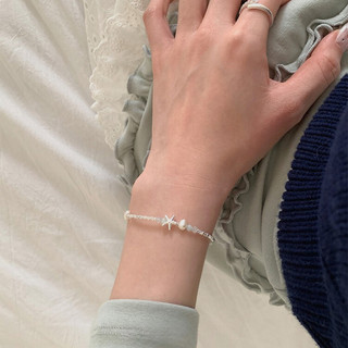 Vòng Tay Bạc 925 PJN Lắc Tay Charm Sao Biển Điểm Ngọc  Phong Cách Lắc Tay Bạc Vỡ Vòng Tay Sao 5 Cánh VT12