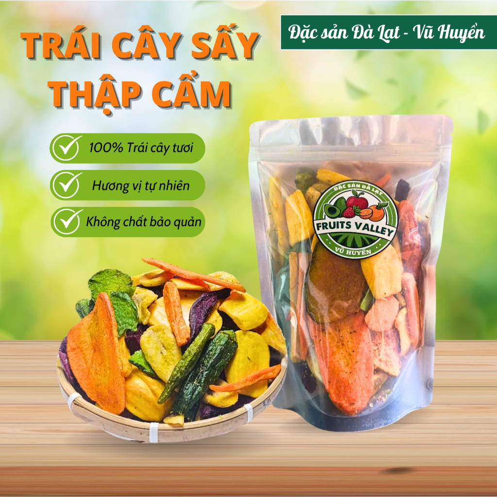 Trái Cây Sấy Thập Cẩm Hoa Quả Sấy Rau Củ Sấy Ngọt Tự Nhiên Đặc Sản Đà ...