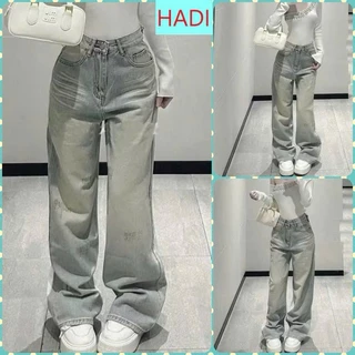 Quần Jean Bò Ống Suông Rộng Xuông Nữ CANA MS01 Jeans Cạp Cao Phong Cách