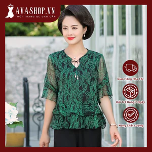 Áo Thun Voan Trung Niên Tay Lỡ Đẹp SM54