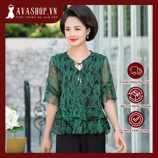 Áo Thun Voan Trung Niên Tay Lỡ Đẹp SM54