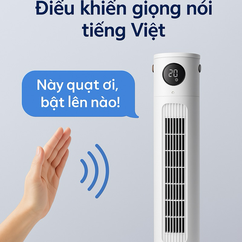 quạt tháp AI điều khiển bằng giọng nói Tiếng Việt VIE-DIAMON