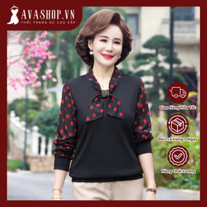 Áo Thun Kiểu Nữ Trung Niên Dài Tay Sang Trọng SM56