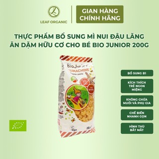 Thực phẩm bổ sung Mì nui đậu lăng ăn dặm hữu cơ cho bé Bio Junior 200g