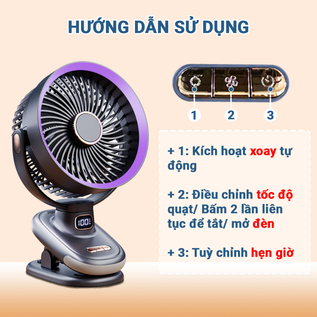 Khám Phá Quạt Kẹp Tích Điện Mini NM12: Giải Pháp Mát Lành Cho Mọi Không Gian - Chi tiết 6