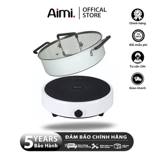 COD Combo bếp điện từ AIMI và nồi lẩu 4L cao cấp - BH chính hãng 36T