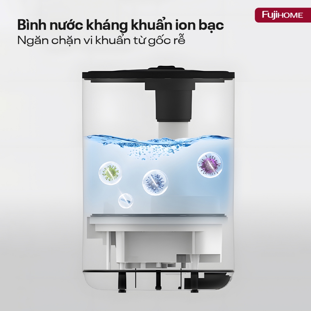 Máy phun sương Nhập Khẩu FUJIHOME HM06E, Máy tạo ẩm xông tinh dầu dung tích 6L - 3 chế độ phun độ ẩm