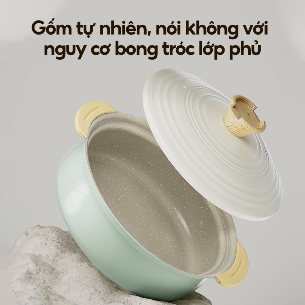 Redchef Nồi súp đá gốm chống dính  Nồi hấp nồi không có PFAS & PTFE & PFOA Thích hợp cho tất cả các bếp | BigBuy360 - bigbuy360.vn