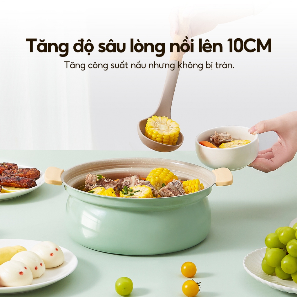 Redchef Nồi súp đá gốm chống dính  Nồi hấp nồi không có PFAS & PTFE & PFOA Thích hợp cho tất cả các bếp | BigBuy360 - bigbuy360.vn