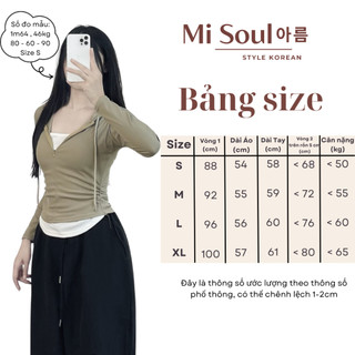 Áo Thun Tăm Dài Tay Nhún Eo Phối 2 Lớp Có Mũ Khóa Kéo Trước BigSize MiSoul, Áo Dài Tay Mix Viền Trắng 363