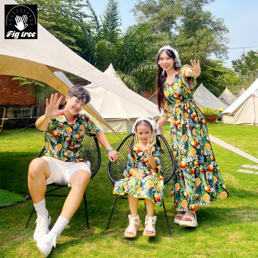 Đồ Gia Đình Fig Tree Họa Tiết Trái Cam Mùa Hè Tươi Mát Đi Biển, Du Lịch, Chất Kate mát, MS 192