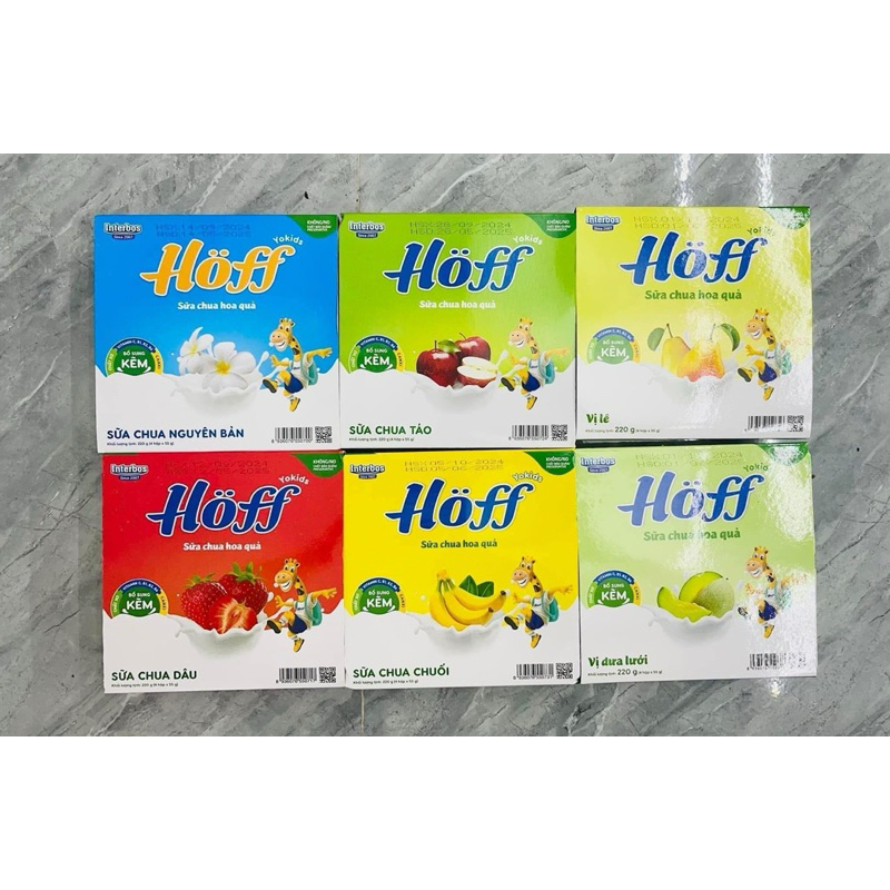 {Chính  hãng} Sữa chua Hoa quả Hoff đủ vị cho bé