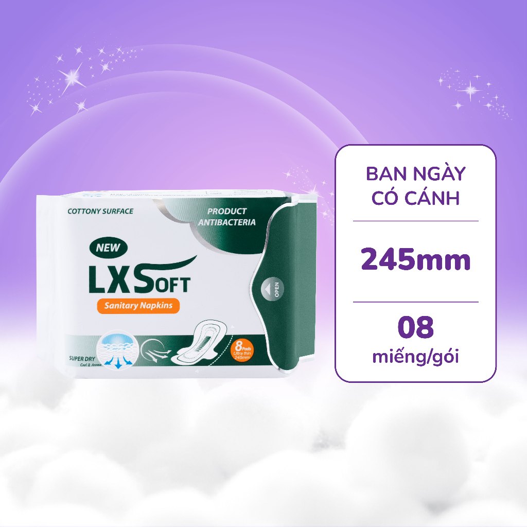 [Combo 3] Gói Băng vệ sinh LXSoft bạc hà - mặt lưới siêu thấm hút- bề mặt mềm mại