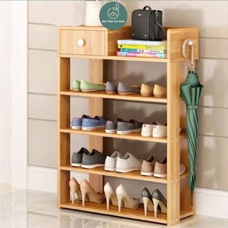 Kệ giày 5 tầng có ngăn kéo tiện lợi, kệ giày gỗ MDF đa năng, thiết kệ hiện đại