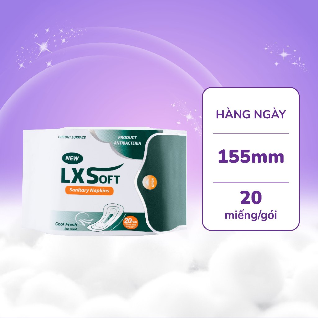 [Combo 3] Gói Băng vệ sinh LXSoft bạc hà - mặt lưới siêu thấm hút- bề mặt mềm mại