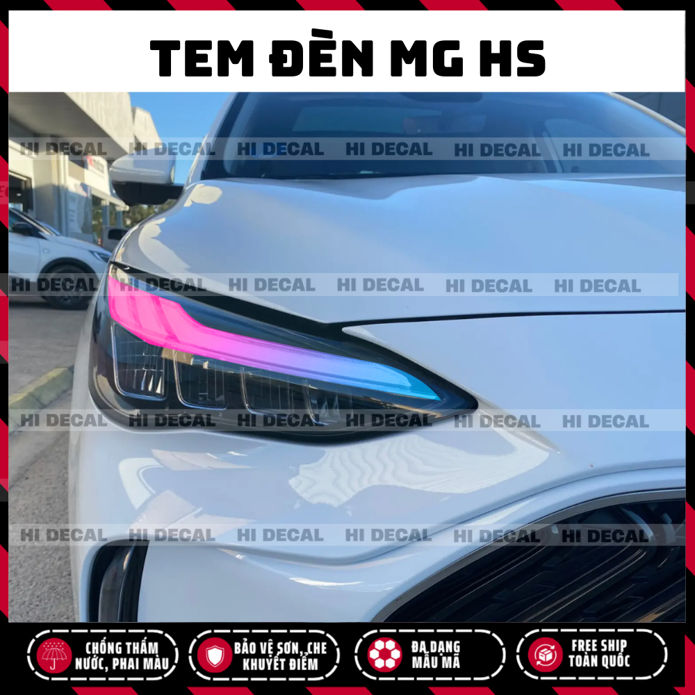 Tem dán đèn MG HS, decal đèn MG HS trang trị bảo vệ, tạo điểm nhấn