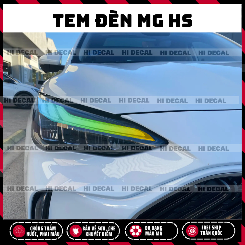Tem dán đèn MG HS, decal đèn MG HS trang trị bảo vệ, tạo điểm nhấn