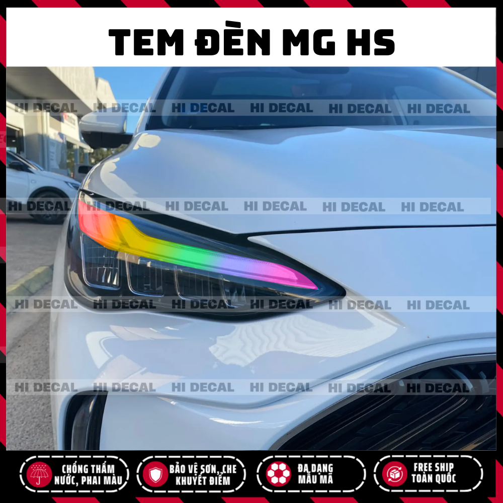 Tem dán đèn MG HS, decal đèn MG HS trang trị bảo vệ, tạo điểm nhấn