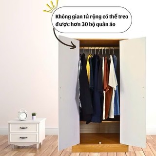 Tủ nâu 2 cánh đa năng, tủ treo quần áo 2 cánh hiện đại chất liệu gỗ MDF bền đẹp chắc chắn