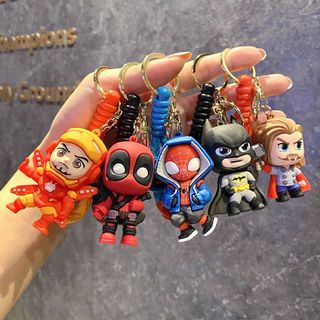Móc Khóa Siêu Anh Hùng Dễ Thương, Quà Tặng, Iron Man, Deadpool, Spider-Man, Batman, Thor, Keychain.