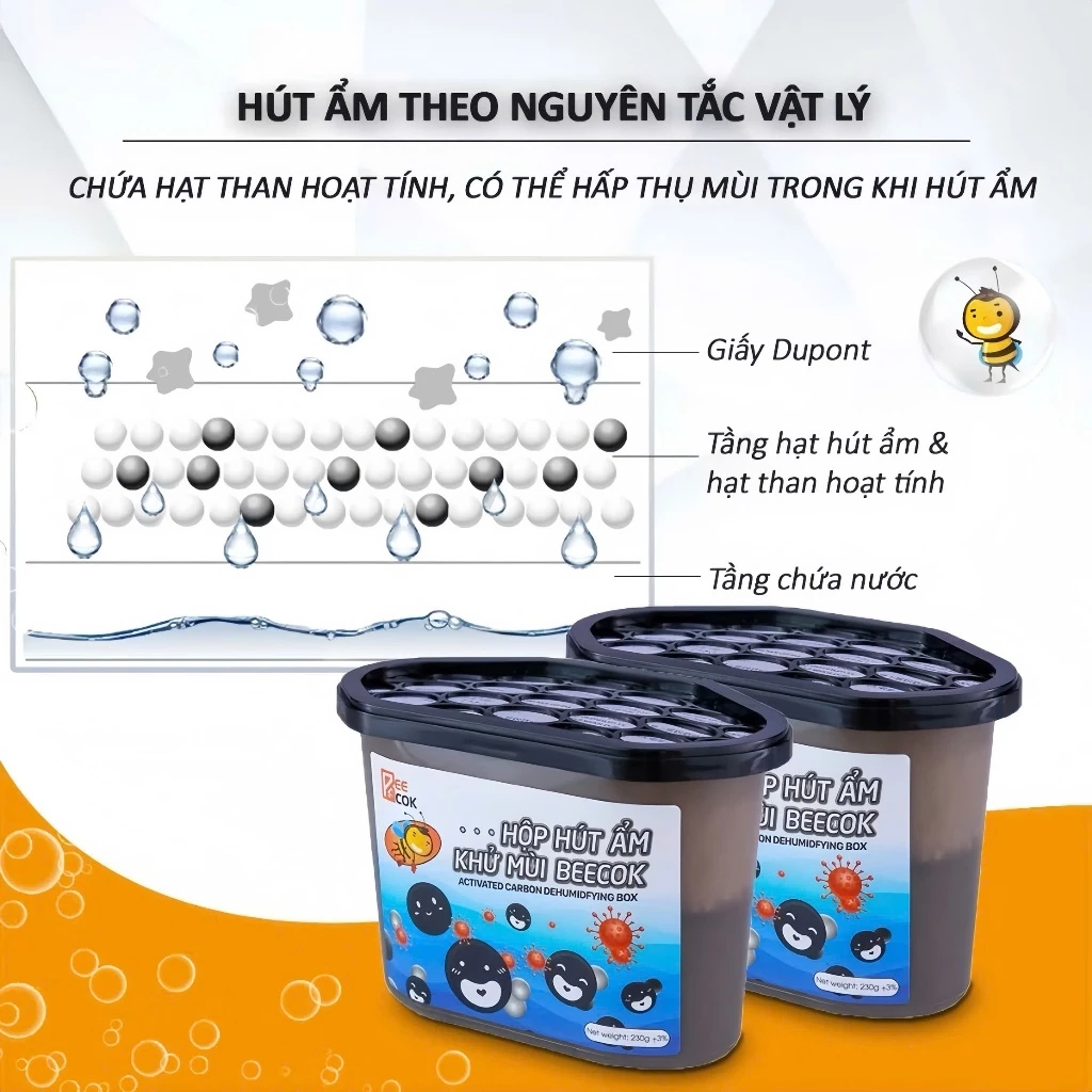 Hộp Hút Ẩm, Làm Sạch Không Khí, Khử Mùi Than Hoạt Tính Chống Ẩm Mốc Cho Tủ Quần Áo, Tủ Giày,...