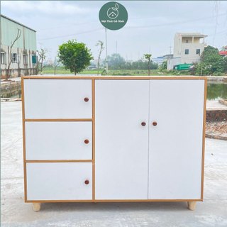 Tủ giày nhiều ngăn tiện lợi, tủ giày 5 cánh trắng chất liệu gỗ MDF đa năng bền đẹp