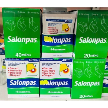 ✅[chính hãng] Cao dán Salonpas Hisamitsu giảm đau vai, đau lưng, đau cơ(gói 10 miếng-hộp2gói(20miếng)-hộp4gói(40 miếng)