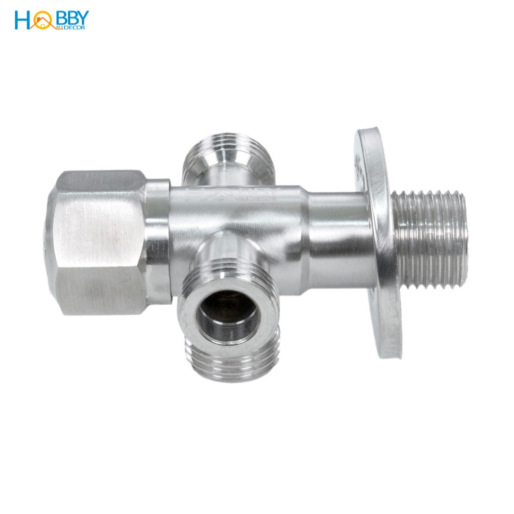 Van chia nước 3 nhánh ren ngoài 21 inox 304 Hobby home decor DNV4