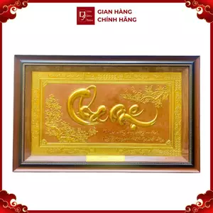 Tranh Đồng Chữ Cha Mẹ , Dát Vàng ( 50x80cm ) -Cửu Diệu Thiên - CM008
