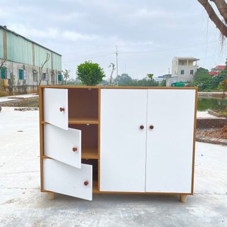 Tủ giày nhiều ngăn tiện lợi, tủ giày 5 cánh trắng chất liệu gỗ MDF đa năng bền đẹp