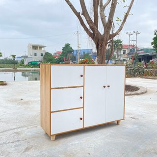 Tủ giày nhiều ngăn tiện lợi, tủ giày 5 cánh trắng chất liệu gỗ MDF đa năng bền đẹp