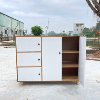 Tủ giày nhiều ngăn tiện lợi, tủ giày 5 cánh trắng chất liệu gỗ MDF đa năng bền đẹp