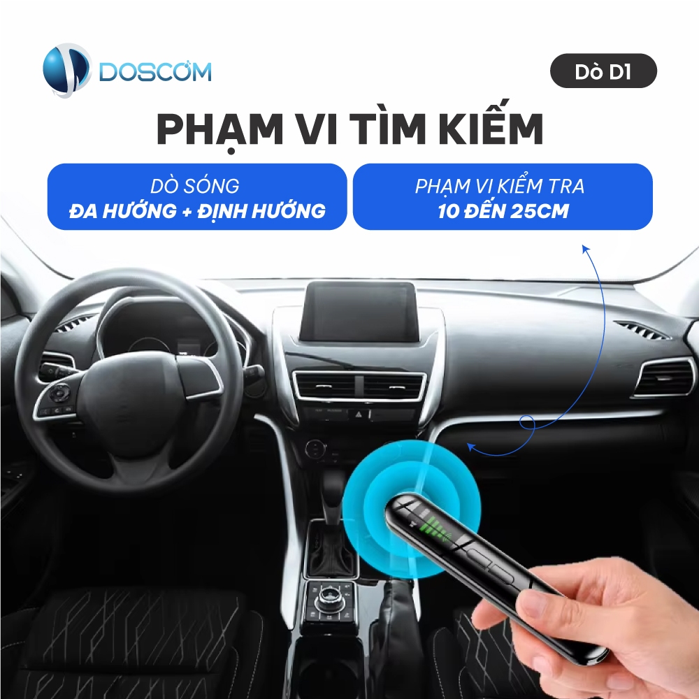Thiết Bị Dò Camera Ẩn Doscom D1 - Phát Hiện Nghe Lén, Định Vị GPS Siêu Nhạy, Pin 25H Nhỏ Gọn