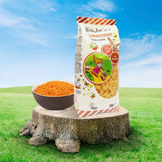 [MUA 2 GIẢM 5%] Mì nui đậu lăng, đậu Hà Lan ăn dặm hữu cơ cho bé Bio Junior 200g từ 10 tháng tuổi