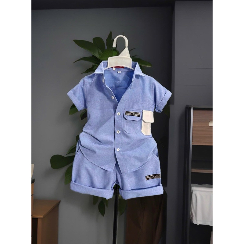 set sơmi thiết kế cao cấp cho bé trai 10-52kg TONIBRAND