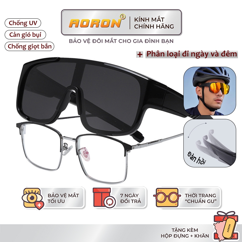 Ảnh Kính Chống Bụi Phân Cực Đi Đường Nam Nữ AORON Có Thể Đeo Ngoài Gọng Cận Chống Tia UV Gây Hại, Cản Gió Và Nước Mưa AK236 1