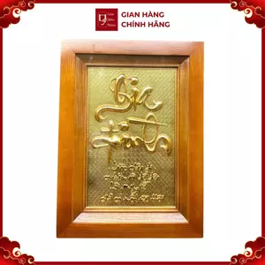 Tranh Đồng Chữ Gia Đình, Mạ Vàng 24k ( 28x38cm ) - Cửu Diệu Thiên - GD002