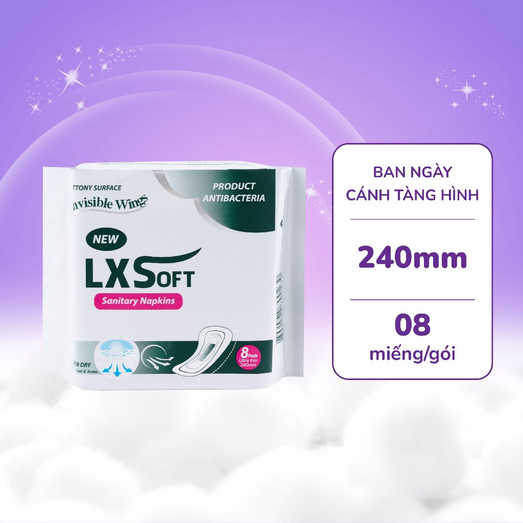 Băng vệ sinh LXSoft Hàn Quốc - bạc hà the mát - siêu thấm hút - siêu mỏng 1mm
