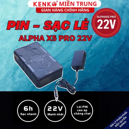 [KENKO STORE] Pin! Sạc! KENKO 22V ALPHA X5 PRO, Bảo hành 12 tháng!