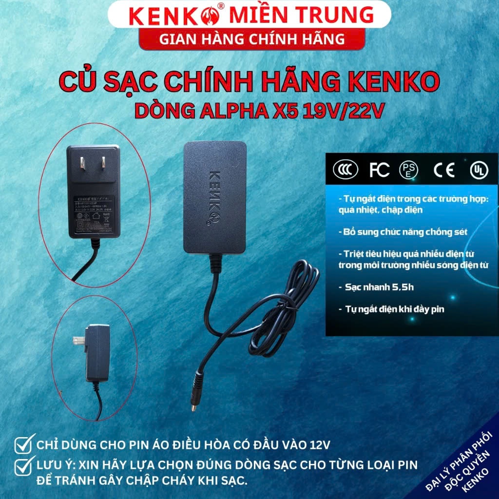 [KENKO STORE] Pin! Sạc! KENKO 22V ALPHA X5 PRO, Bảo hành 12 tháng!