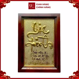 Tranh Đồng Chữ Gia Đình ,Mạ Vàng 24k ( 48x68cm ) - Cửu Diệu Thiên - CD008